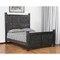 Homeroots Black Carved Floral Distressed Solid Wood Queen Bed Frame 521078 - alternate 1
