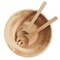 Martha Stewart Coban 3 Piece Rubber Wood Salad Bowl and Servers in Light Brown 134075.03 - alternate 5