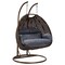 Leisuremod Mendoza Dark Brown Wicker Hanging 2 person Egg Swing Chair with Charcoal Cushions MSCDBR-53CBU - alternate 1