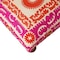 Homeroots 16" Pink Orange And Natural Cotton Embroidered Medallion Footstool 634164 - alternate 6