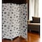 Homeroots 71" Blue and Beige Fabric Folding Three Panel Screen Room Divider 379908 - alternate 3