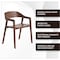 Leisuremod Rivo Collection Elegant Dining Chair in Dark Walnut Color Wood, 2PK RC20DRW2 - alternate 8