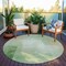 Homeroots 8' Artichoke Green Round Geometric Washable Indoor Outdoor Area Rug 608084 - alternate 6