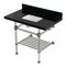 Kingston Brass 36-Inch Black Granite Console Sink with Acrylic Legs and Shelf, 8-Inch, 3-Hole KVPK3630KASQB8 - alternate 1