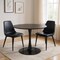 Homeroots 36" Black Wood and Steel Pedestal Base Round Top Dining Table 571410 - alternate 5