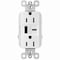 Legrand radiant USB Wallplate, 15 A, 125 V, Type A, C USB, NEMA: NEMA 5-15R, White R26USBAC6WCCV6 - alternate 3