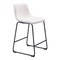 Homeroots Set of Two 24" Ivory And Black Shearling And Steel Counter Height Bar Chairs 555749 - alternate 8