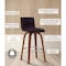 Armen Living Vienna 26" Swivel Counter Stool in Walnut Wood Finish with Brown Faux Leather LCVIBABRWA26 - alternate 8