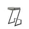Armen Living Atlantis 30in Backless Bar Stool with Matte Black Iron and Vintage Gray Faux Leather LCAT30BLKVGRY - alternate 5