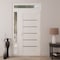 Vdomdoors Front Exterior Prehung Metal-Plastic Door, Manux 8415 White Silk, Side and Top Sidelite Transom, Of MANUX8415EXD-WS-W30+12xH80+14-LH - alternate 3