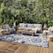 Homeroots 8' X 11' Blue And Gray Floral Indoor Outdoor Area Rug 546695 - alternate 7