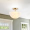 Jonathan Y Celine 11.88" 2-Light Modern Contemporary Alabaster/Iron Inverted Dome LED Semi Flush Mount, White Ma JYL1205A - alternate 5