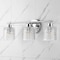 Jonathan Y Spaulding Vintage 22 in. 3-Light Iron/Chevron Pattern Glass Farmhouse Cottage LED Vanity Light, Chrom JYL3550A - alternate 11