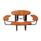 Leisure Craft 46" Round Picnic Table, Perforated Metal, Portable, Orange T46ROP-PERF-ORANGE - alternate 1