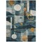 Homeroots 5' X 8' Teal Blue Ivory And Gold Geometric Washable Indoor Outdoor Area Rug 604507 - alternate 7