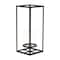 Homeroots 16" Black And Clear Metal And Glass Tabletop Candle Holder 634810 - alternate 3