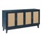 Homeroots 60" Blue Wood And Rattan Distressed Sideboard with Four Doors 568420 - alternate 8