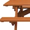 Homeroots Cedar Chest Solid Wood Outdoor Picnic Table Umbrella Hole 525030 - alternate 3