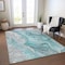 Homeroots 5' X 8' Teal Blue And Ivory Abstract Washable Indoor Outdoor Area Rug 617615 - alternate 7
