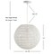 Jonathan Y Luna 15.75" 1-Light Bohemian Modern Woven Rattan/Iron LED Pendant, White JYL6503A - alternate 7