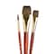 Princeton RealValue Brush Set, Camel Bristles, Short Handle Mixed Media Paintbrush, Red, 3-Piece Set, 3PK PR9122 - alternate 2
