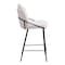 Homeroots Set of Two 26" Ivory and Black Faux Shearling and Steel Counter Height Bar Chairs, 2PK 555766 - alternate 4