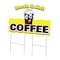 Signmission Fresh & Hot Coffee Die Cut Yard & Stake plastic coroplast window, 2436-Fresh & Hot Coffee C-DC-2436-DS-Fresh & Hot Coffee19 - alternate 1