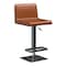 Homeroots Orange and Black Faux Leather and Metal Low Back Adjustable Height Bar Chair 555016 - alternate 4