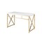 Homeroots 47" White and Gold Wood and Metal Computer Desk 554206 - alternate 4