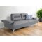 Homeroots 89" Light Gray Leather Convertible Sofa And Toss Pillows With Silver Legs 485604 - alternate 5