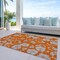 Homeroots 3' X 5' Orange And Gray Floral Washable Indoor Outdoor Area Rug 600030 - alternate 7