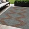 Homeroots 5' X 8' Brown And Aqua Geometric Washable Indoor Outdoor Area Rug 598729 - alternate 1