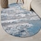 World Rug Gallery Distressed Abstract Watercolor Area Rug 5 ft x 7 ft Oval Blue 928BLUE5OV - alternate 1