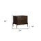 Homeroots 22" Brass Two Drawers Solid Wood Nightstand 473022 - alternate 5