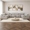 Homeroots Ash Gray Leather Power Reclining U Shaped Eight Piece Corner Sectional With Console 643928 - alternate 2