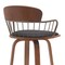 Armen Living Willow 25.5in Swivel Walnut Wood Counter Stool in Black Faux Leather with Golden Bronze Metal LCWIBAWABLK26 - alternate 6