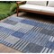 Homeroots 10' X 14' Denim Blue And Navy Blue Striped Washable Indoor Outdoor Area Rug 581694 - alternate 1