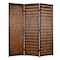 Homeroots 72" Brown Wood Folding Three Panel Screen Room Divider 274906 - alternate 1