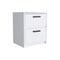 Homeroots 19" White Wood Two Drawer Nightstand 543686 - alternate 1