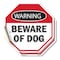 Signmission Warning Beware of Dog, 6 inch X 6 inch, Vinyl Decal, 2PK OC-D-2PACK-6-337 - alternate 1