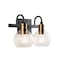 Jonathan Y Marais 14.5" 2-Light Iron/Glass Rustic Vintage LED Vanity Light, Black/Brass Gold JYL3527A - alternate 10