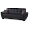 Homeroots 93" Black Faux Leather Convertible Futon Sleeper Sofa And Toss Pillows With Storage 607077 - alternate 7