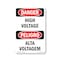Signmission OSHA Danger Sign, 10" Height, Rigid Plastic, High Voltage Bilingual, VPR-1327 OS-DS-P-710-VPR-1327 - alternate 1