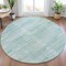 Homeroots 8' Turquoise And Pale Aqua Round Striped Washable Indoor Outdoor Area Rug 631571 - alternate 3
