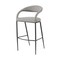 Homeroots 26" Light Gray and Black Faux Leather and Iron Low Back Counter Height Bar Chair 569184 - alternate 7