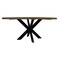 Homeroots 60" Natural And Black Rounded Solid Wood And Iron Pedestal Base Dining Table 488680 - alternate 3