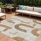 Homeroots 8' X 10' Ivory Khaki And Beige Geometric Washable Indoor Outdoor Area Rug 618103 - alternate 1