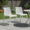 Homeroots Set of Two White Heavy Duty Plastic Outdoor Stacking Accent Chairs, 2PK 565230 - alternate 5