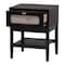 Baxton Studio Shirin Mid-Century Beige Fabric and Black Wood 1-Drawer Nightstand 255-14149-ZORO - alternate 4