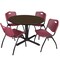 Regency Round Cain Breakroom Table W/ 4 M Stack Chairs, 48 in W, 48 in L, Neo Walnut TB48RNDNW47BY - alternate 1